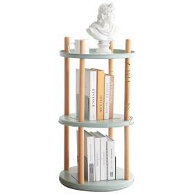 Storage Shelf, 360° Rotating Bookshelf, 3 Tier Bookcase w/ Large-Capacity Storage Space, Multifunctional Storage Rack, Compact Design