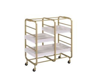 Vorrik Serving Cart; Gold & White-Washed YF