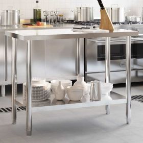 Kitchen Work Table 43.3"x21.7"x33.5" Stainless Steel (SKU: 376465)